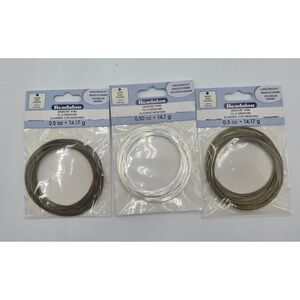 Beadalon Large Bracelet Memory Wire 3 Pack Antique Brass & Silver Plated .025in